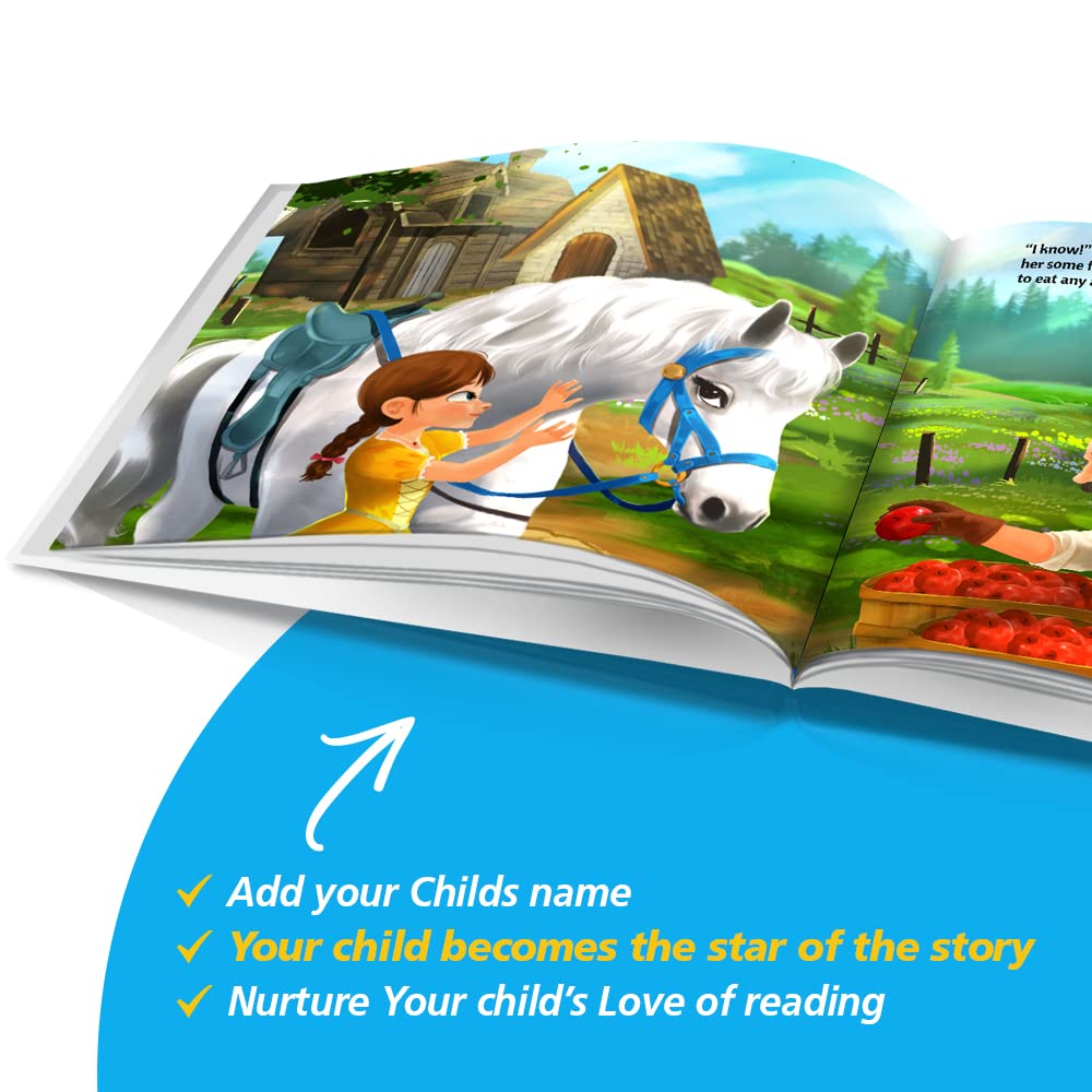 Personalized Story Book by Dinkleboo - The Princess and Her Pony - for Girls Aged 0 to 8 Years Old - A Story About Your Daughter’s Adventure with Her Pony - Soft Cover (8"x 8")