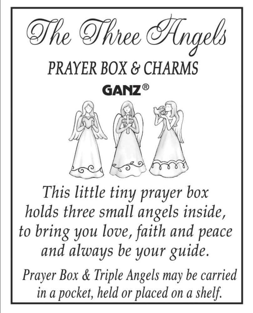 Ganz Angel Prayer Box Trinket - Triple Angels Charm Pewter