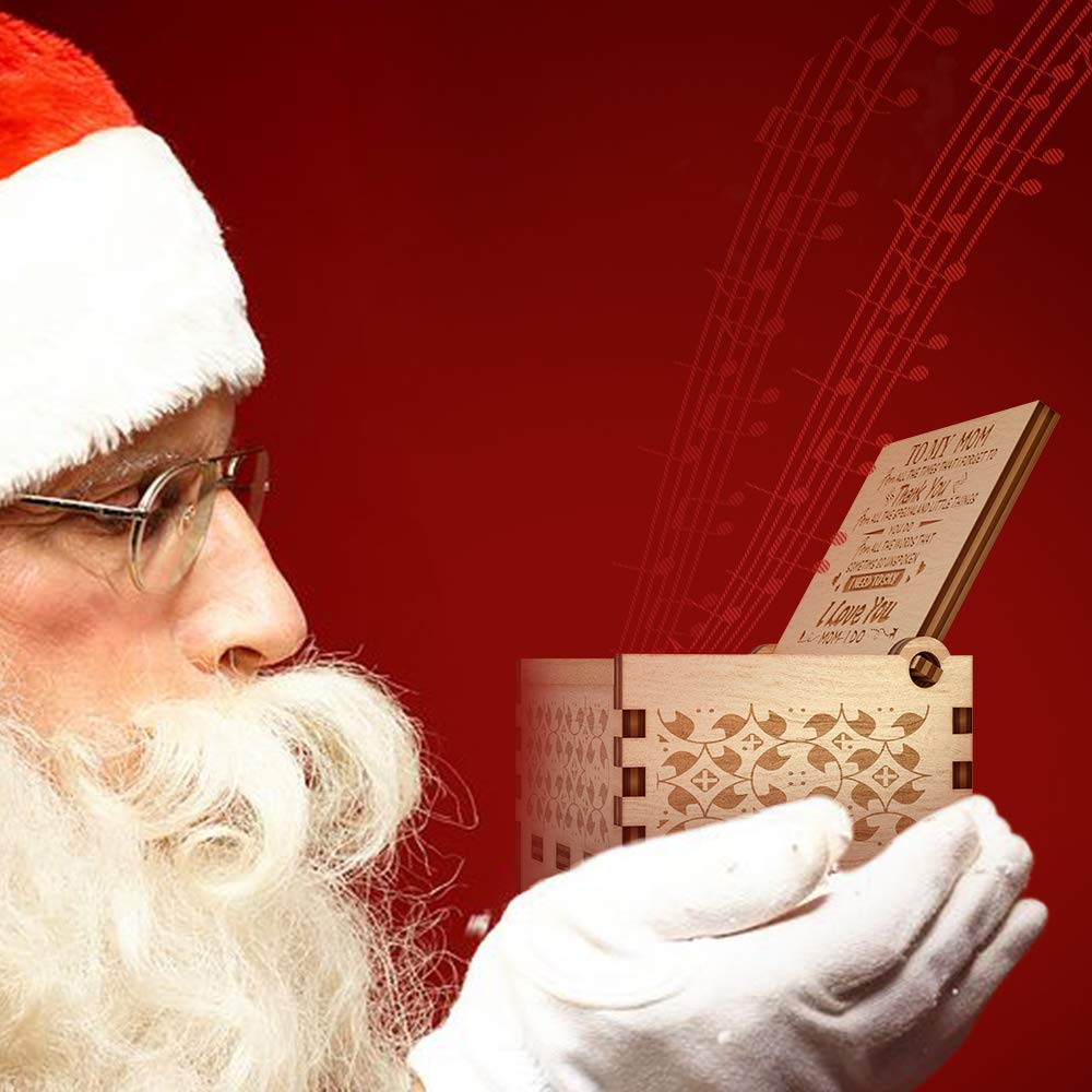 You are My Sunshine Music Box for Mom from Daughters, You are My Sunshine Cute Box with Wind Up, Wood Personalized Engraved Best Unique Gift for Birthday, Christmas Day