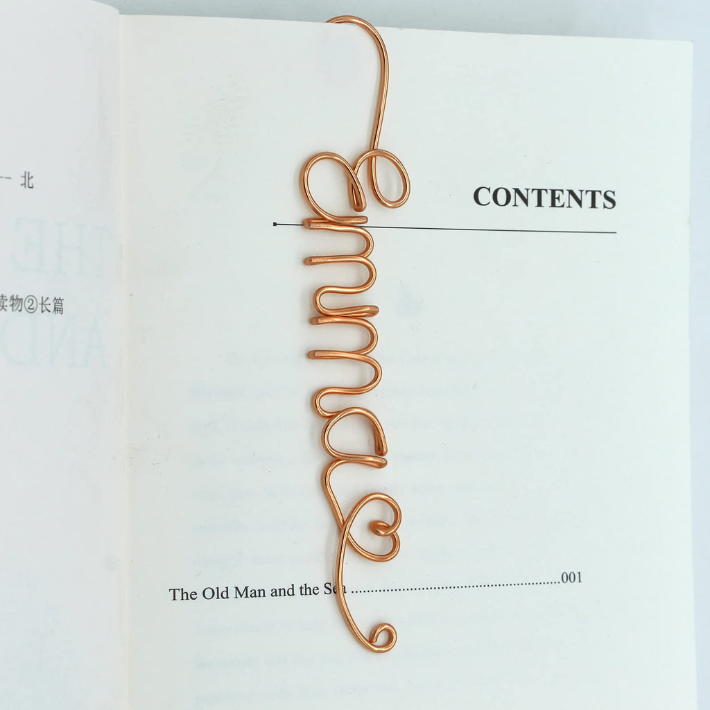 Personalized Wire Name Bookmark Custom Bookmark Unique Name Gift with Heart Ideal Gift For Bookworm and Book Lover Teacher Father Husband Gift Anniversary Booklovers