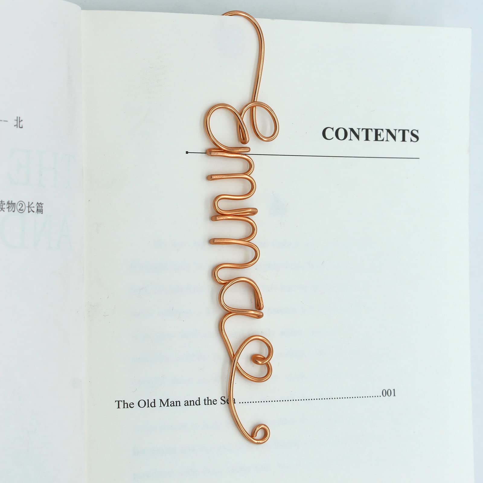 Personalized Wire Name Bookmark Custom Bookmark Unique Name Gift with Heart Ideal Gift For Bookworm and Book Lover Teacher Father Husband Gift Anniversary Booklovers