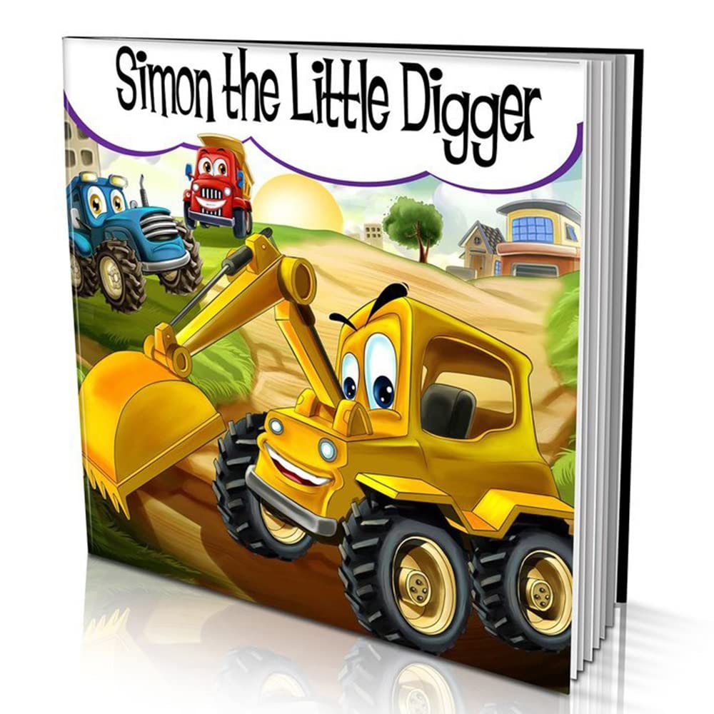 Personalized Story Book by Dinkleboo - The Little Digger Story - Teaches Your Child About Teamwork - for Children Aged 0 to 8 Years Old - Soft Cover - Smooth, Glossy Finish (8"x 8")