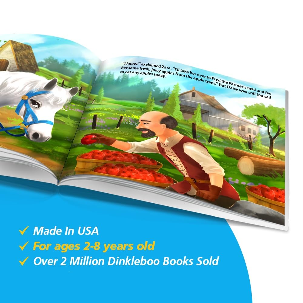 Personalized Story Book by Dinkleboo - The Princess and Her Pony - for Girls Aged 0 to 8 Years Old - A Story About Your Daughter’s Adventure with Her Pony - Soft Cover (8"x 8")