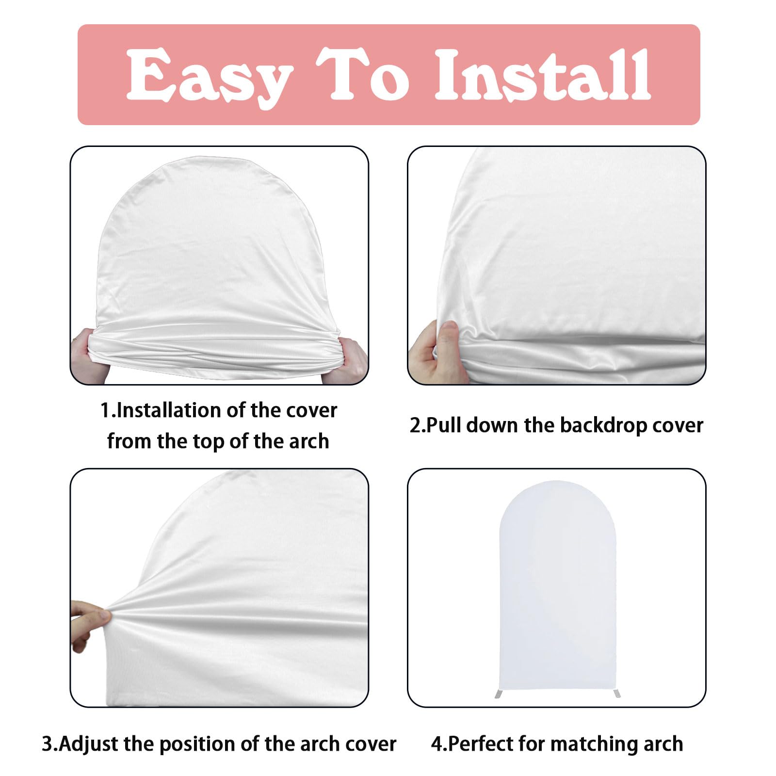 Custom Arch Cover Wedding Birthday 7.2Ft 6.6Ft Personalized Photo Arch Cloth Customized Arch Backdrop Cover for Party Wedding Holiday Birthday Exhibitions, 4~7.2 FT