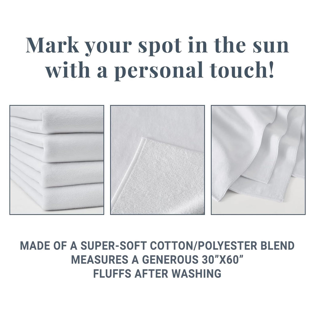 Let's Make Memories Personalized Beach Towel - Custom Cotton/Poly Blend Pool Towel - Hot Pink - Personalize with Your Name - Standard Size