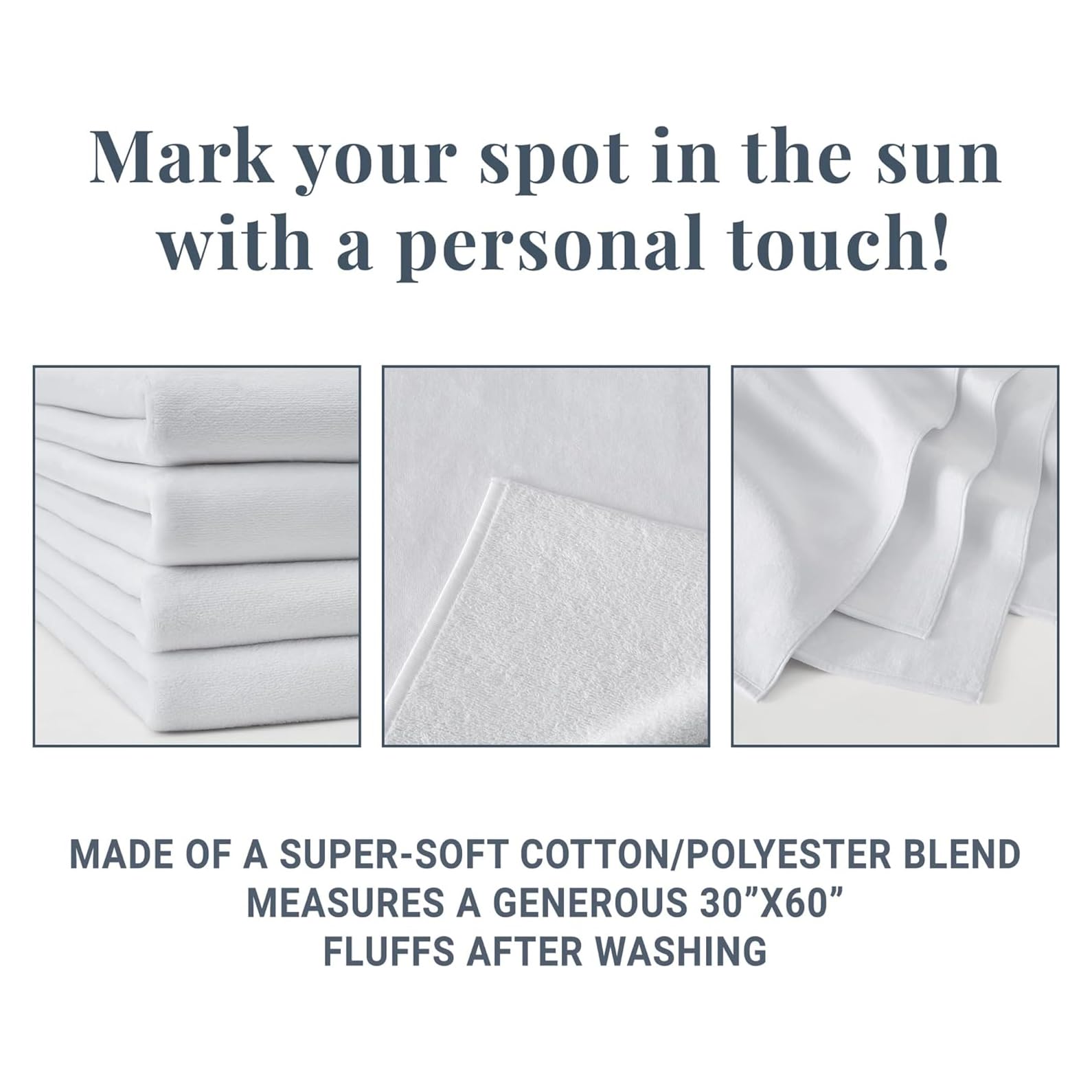 Let's Make Memories Personalized Beach Towel - Custom Cotton/Poly Blend Pool Towel - Hot Pink - Personalize with Your Name - Standard Size