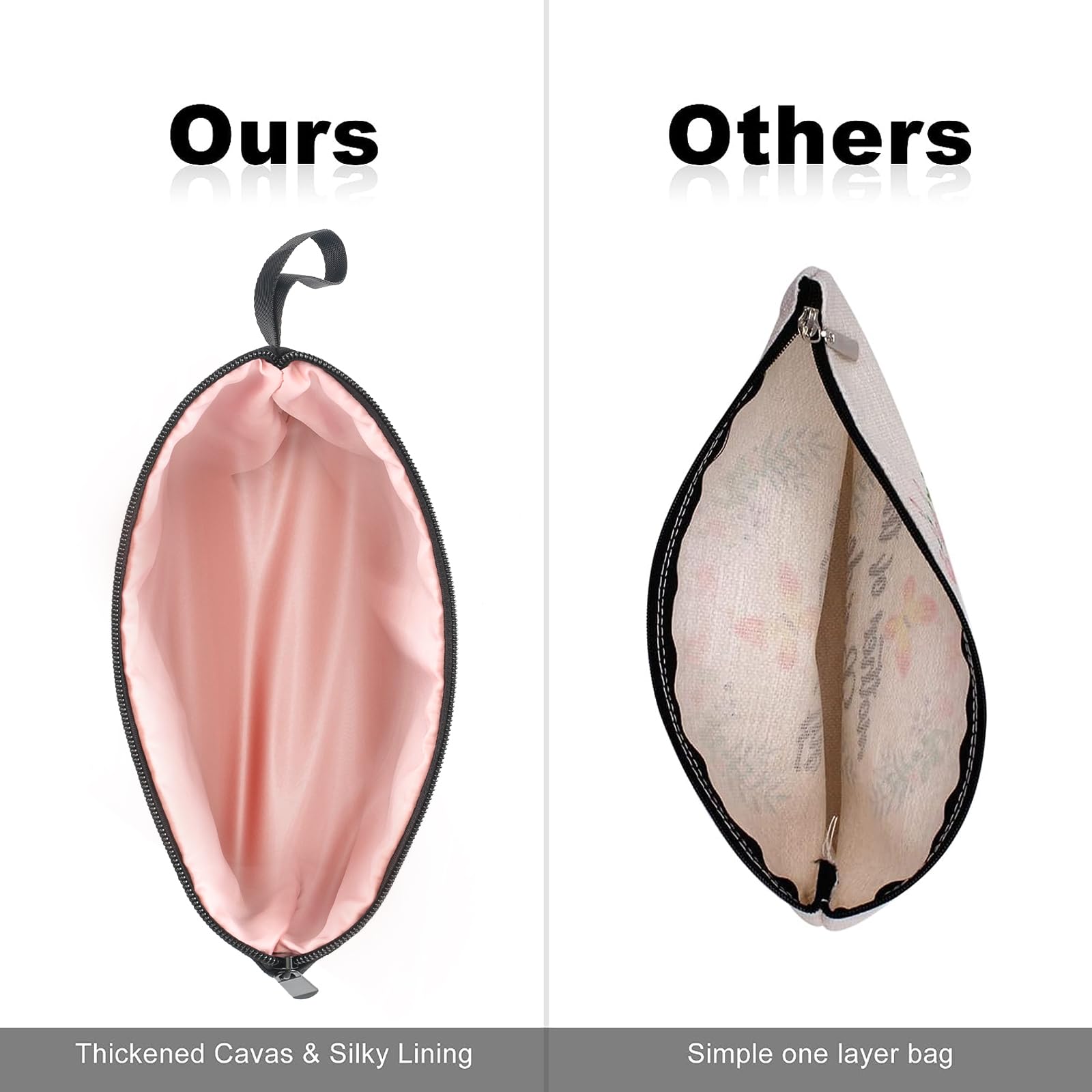 Vavabox A-Z Personalized Makeup Bag,Birthday Gifts for Women Mom,Gifts for Best Friend,Bride Bridesmaid Cosmetic bag (M, Black)