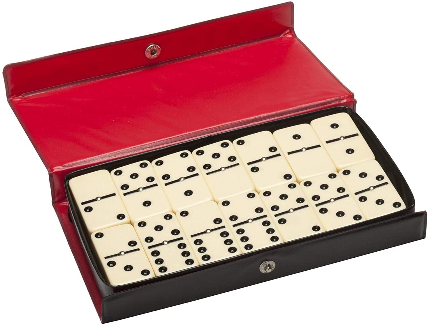 WE Games Personalized Double 6 Domino Set with Spinners in Vinyl Case, Dominoes Set for Adults, Customized Gifts