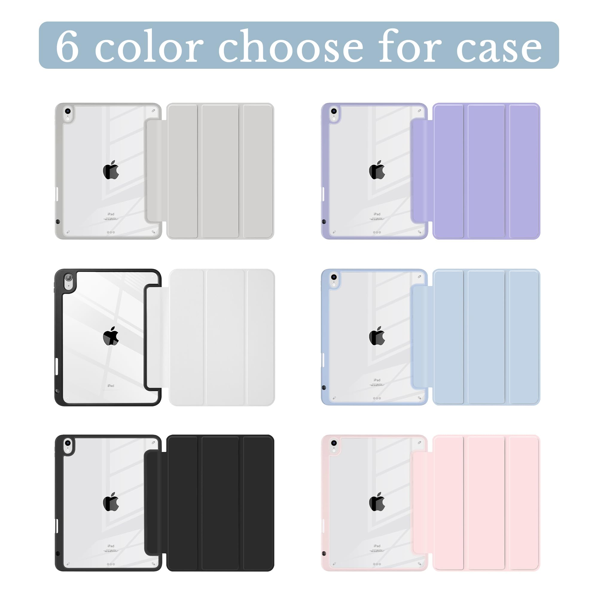 Tuiklol Personalized Photo iPad 10th Generation Case, 2022 10.9 Inch Buit in Pencil Holder with Shockproof Cover Clear Back Shell Auto Wake/Sleep with Model A2757 A2777 A2696,Custom Multi-Photo case