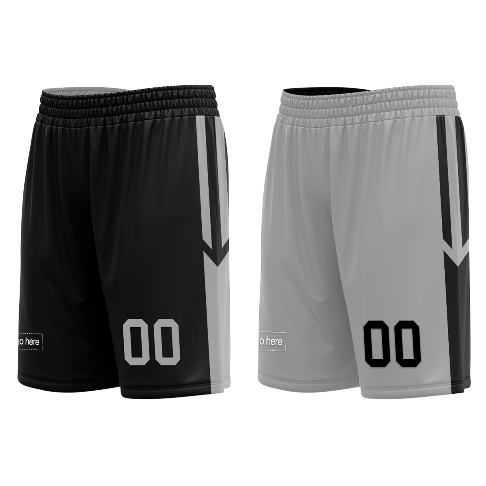 Custom Reversible Basketball Jersey Set for Men Youth Personalized Breathable Mesh Sports Uniform for Practice,Daily Wear Grey Black