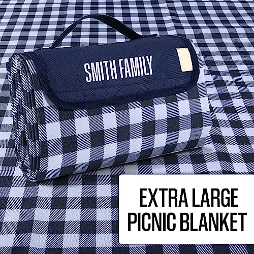 Personalized Extra Large Picnic Blanket - Customized Outdoor Beach Blanket Waterproof Sandproof Portable Blankets - Foldable and Lightweight Mat for Camping, Park, Hiking, Patio