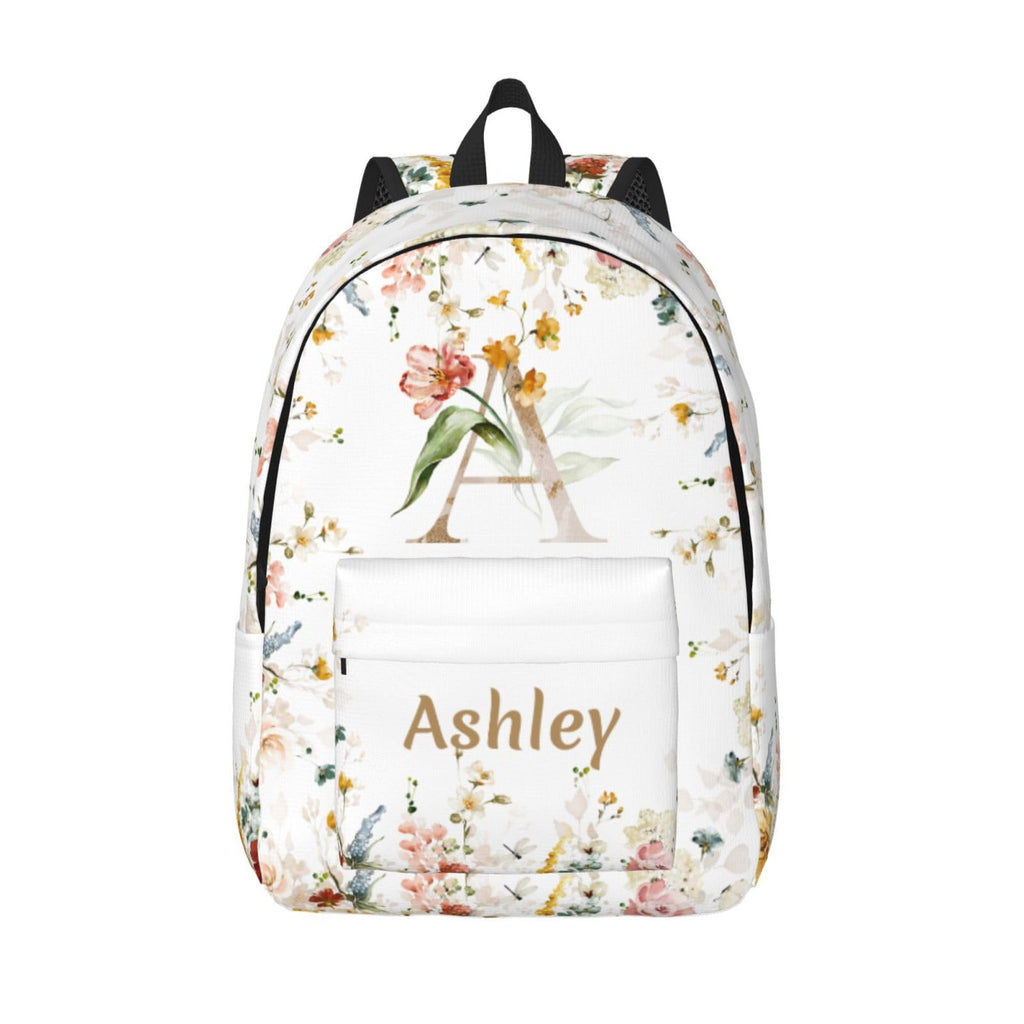 UJDUYSD Personalized Backpack for Girls Boys, Custom Backpacks with Name, Customized Flowers School Bookbags for Kids, Personalized Casual Bookbags for Back to School Travel Picnic 15"