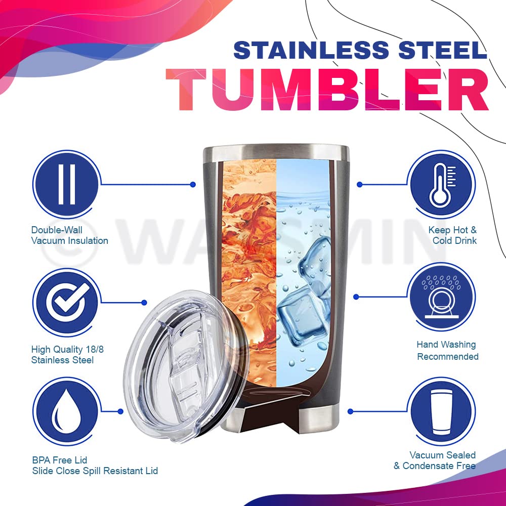 Wassmin Personalized Basketball Tumbler Sports Cups With Lids Gifts For Players Lovers Fan Coach Stainless Steel Insulated Tumblers 20oz 30oz Coffee Travel Mug Birthday Christmas Presents