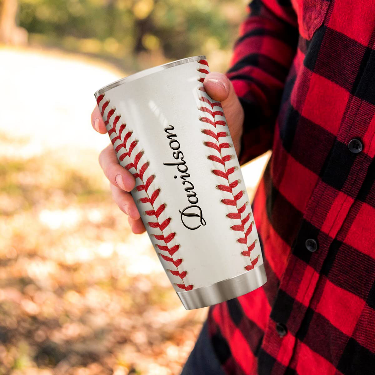 winorax Personalized Baseball Tumbler Stainless Steel Double Wall Vacuum Insulated Tumblers Baseball Gifts for Women Men Fan Coach Sport Lovers Birthday Christmas Mother's Day Father's Day Presents