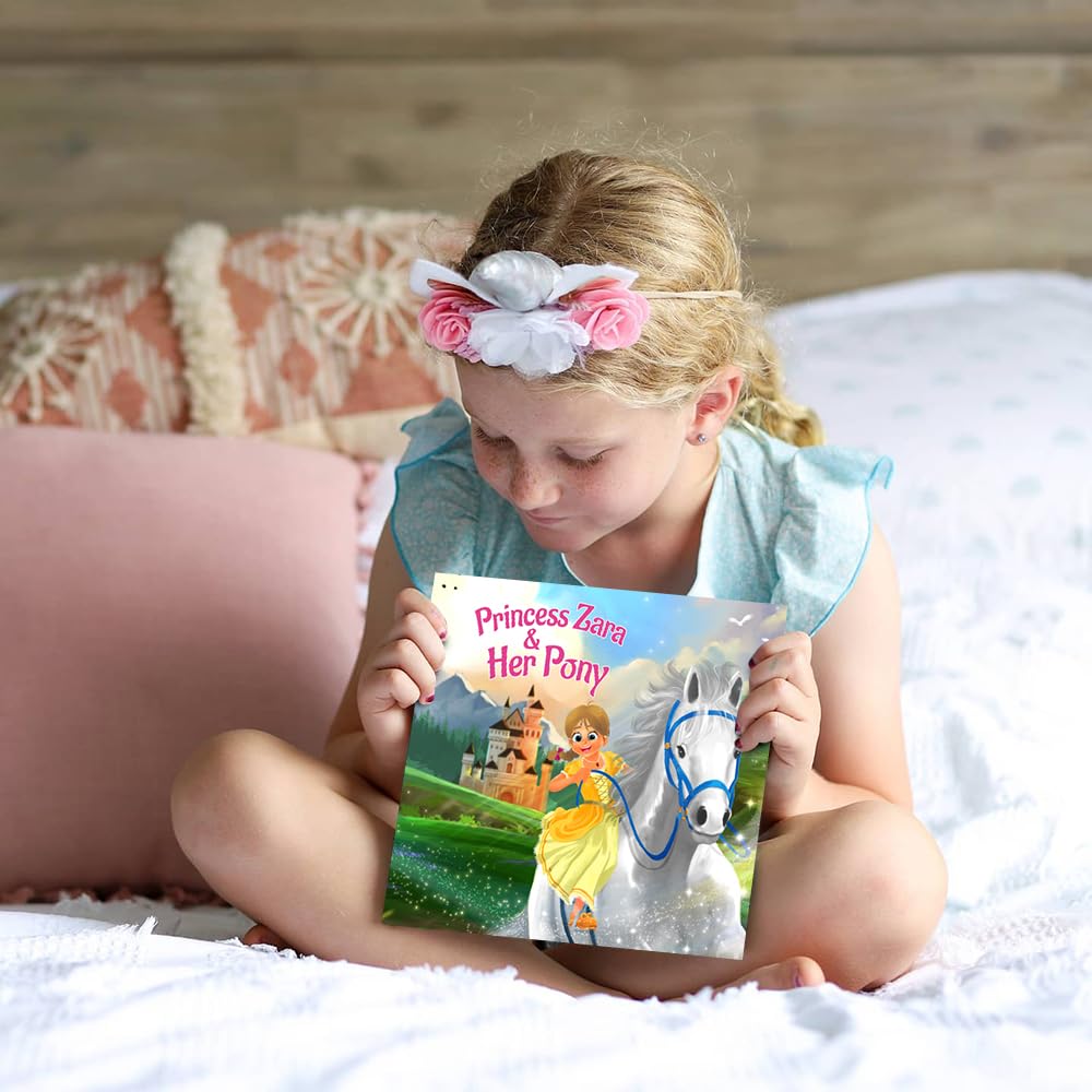 Personalized Story Book by Dinkleboo - The Princess and Her Pony - for Girls Aged 0 to 8 Years Old - A Story About Your Daughter’s Adventure with Her Pony - Soft Cover (8"x 8")