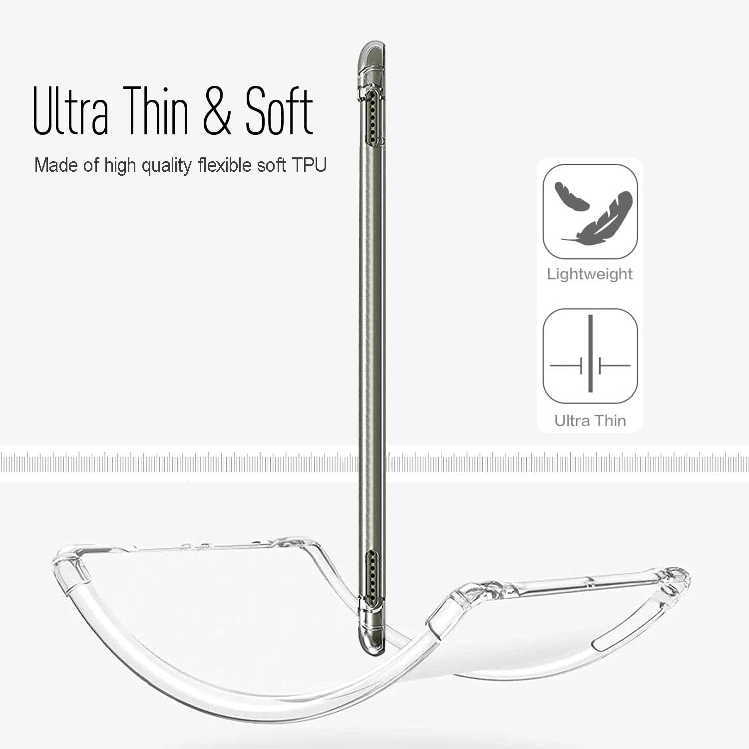 Custom Name & Initial Clear Case for Amazon Fire HD 10 Plus HD8 8 Plus 7 Tablet 11th 10th 9th 8th 7th 6th 5th Generation (2015-2021 Release)(Light Blue Flowers