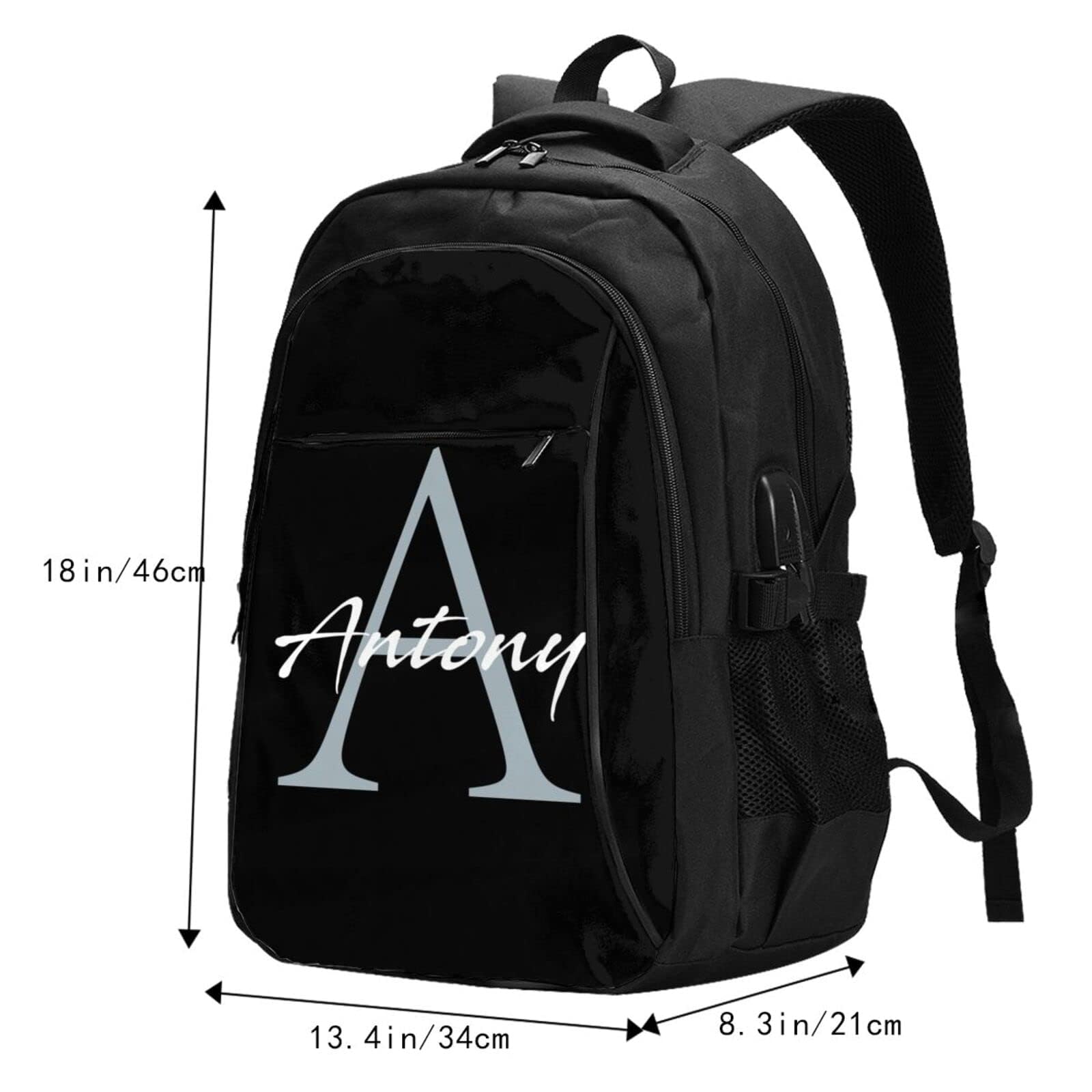 Slocenk Custom Backpack Personalized Laptop Backpack for Women Men with Name Photo Customized Travel Computer Bookbag with USB Port