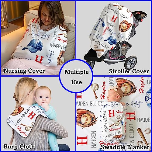 Arteaga Personalized Baby Blankets for Boys, Customized Baby Blankets for Boys, Sports Baby Blanket, Best Gift for Baby, Newborn, New Mom, Super Soft Plush Fleece, 30''x40''