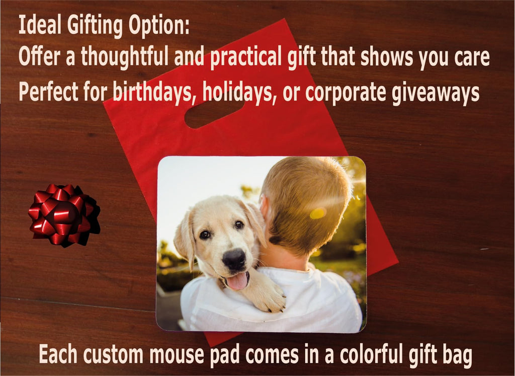 Personalized Mouse Pad - Add Pictures, Text, Logo or Art Design and Make Your Own Customized Mousepad. Each Custom Mouse Mat Comes in a Colorful Gift Bag. Personalized Your Gaming Mousepad