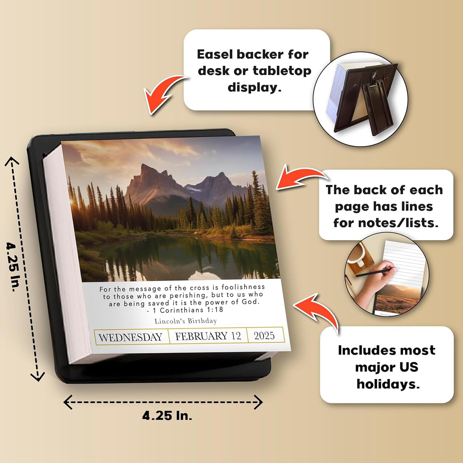 A Bible Verse A Day 2025 Calendar | 300+ Christian Verses from the NIV Bible to Inspire Your Daily Devotional, Positive Motivational Religious Daily Verses for Men & Women