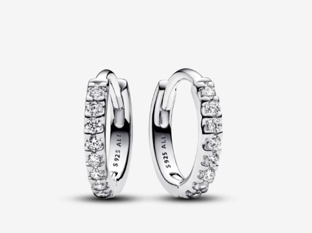 Hoop Earrings with Pave