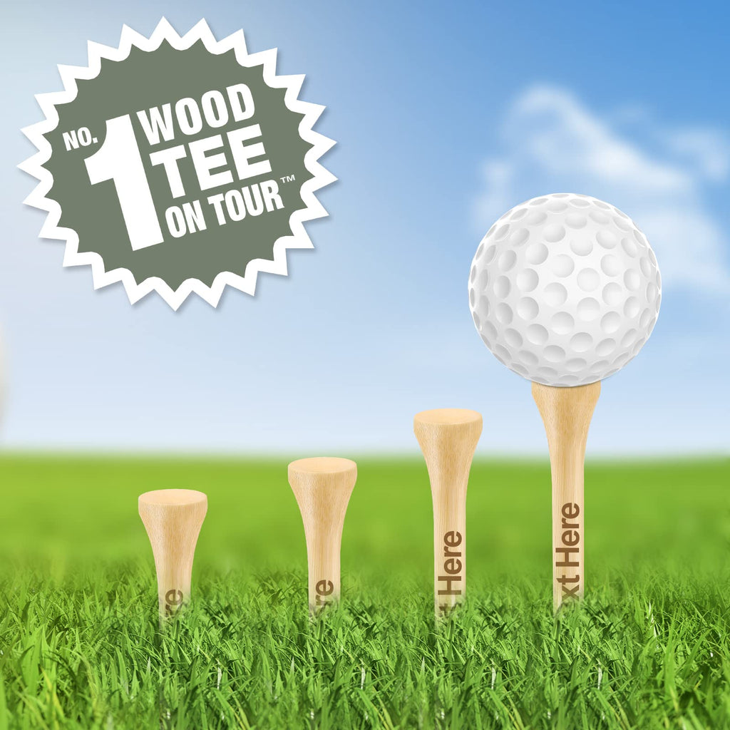 50-500 PCS Personalized Golf Tees in A Pouch, Custom Golf Tees Bulk with Your Name, Text, Logo, Wood Golf Tees 3 1/4" Inch Size, Personalized Golf Gift, and Party Favors