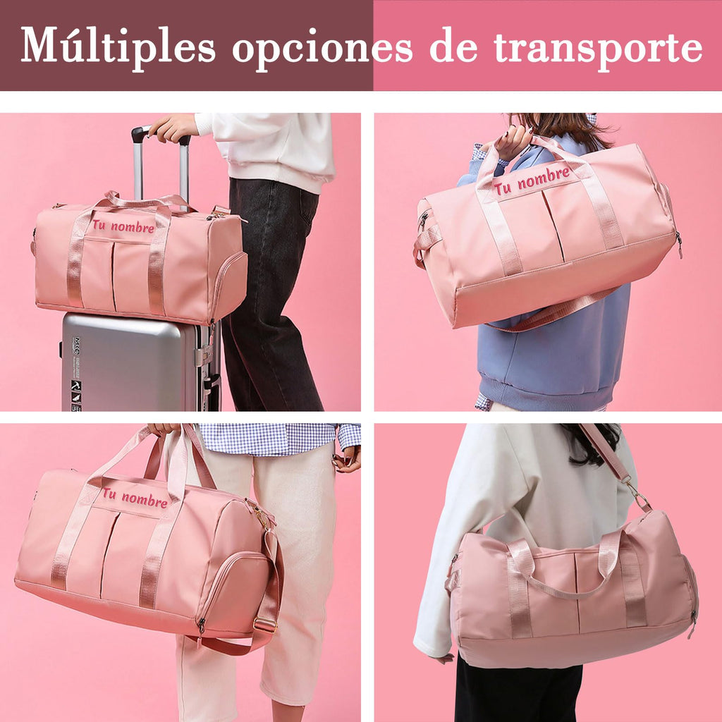 Custom embroidered sports bag, personalized gym bag, (with wet and dry pockets and shoe compartment) weekend travel duffel bag with shoulder strap, gift for travel and sports lovers