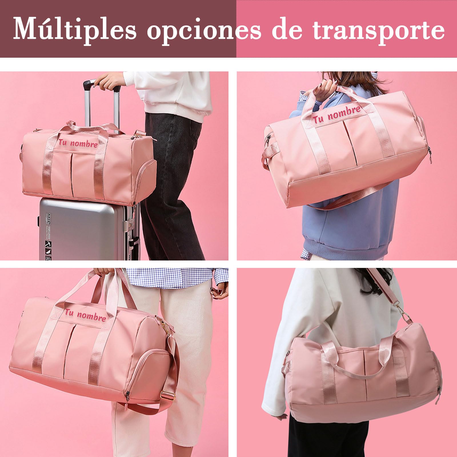 Custom embroidered sports bag, personalized gym bag, (with wet and dry pockets and shoe compartment) weekend travel duffel bag with shoulder strap, gift for travel and sports lovers