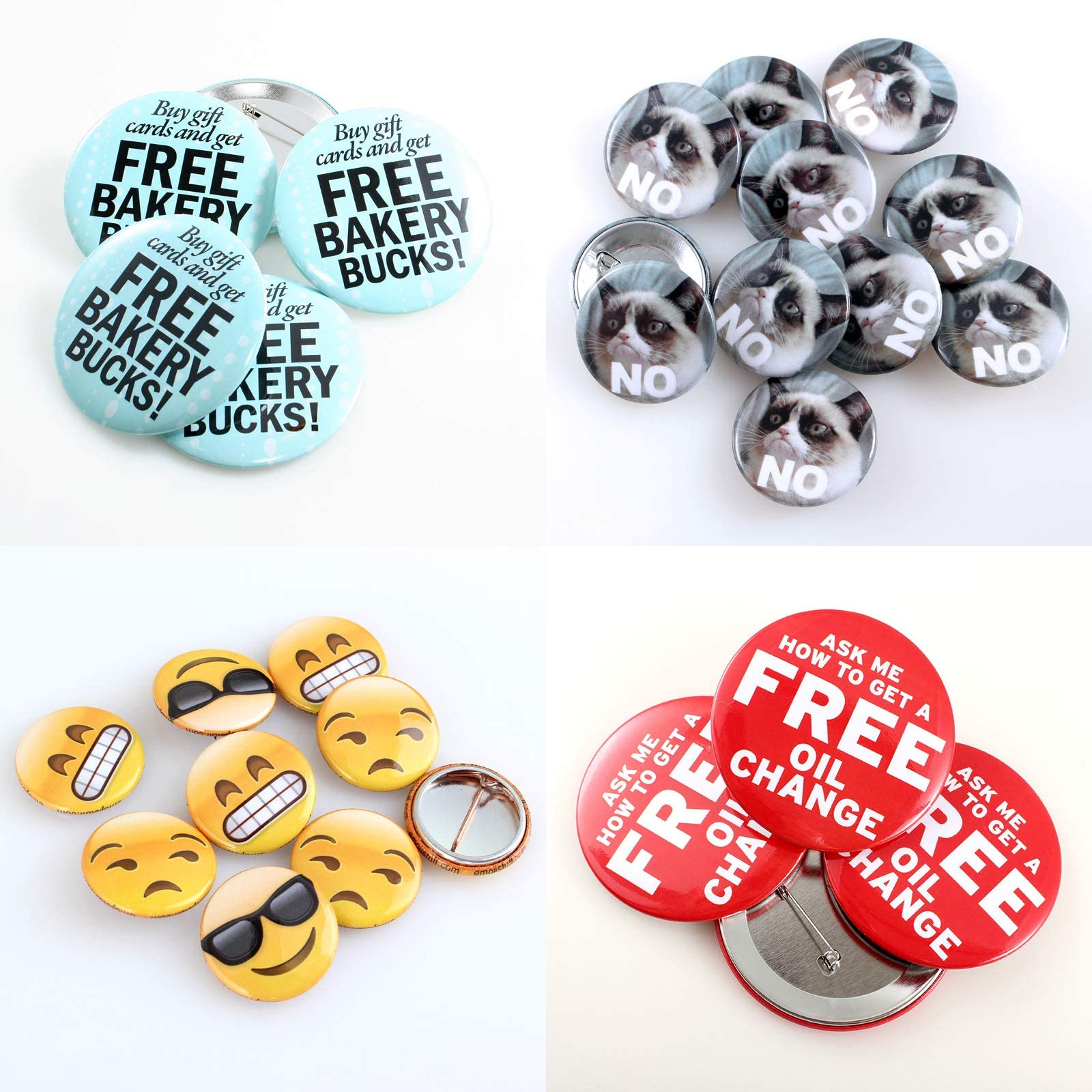 Custom Pins, Custom Buttons, Design Your Own Personalized Pinback Button Badges (1 Pack, 2.25" - Standard)