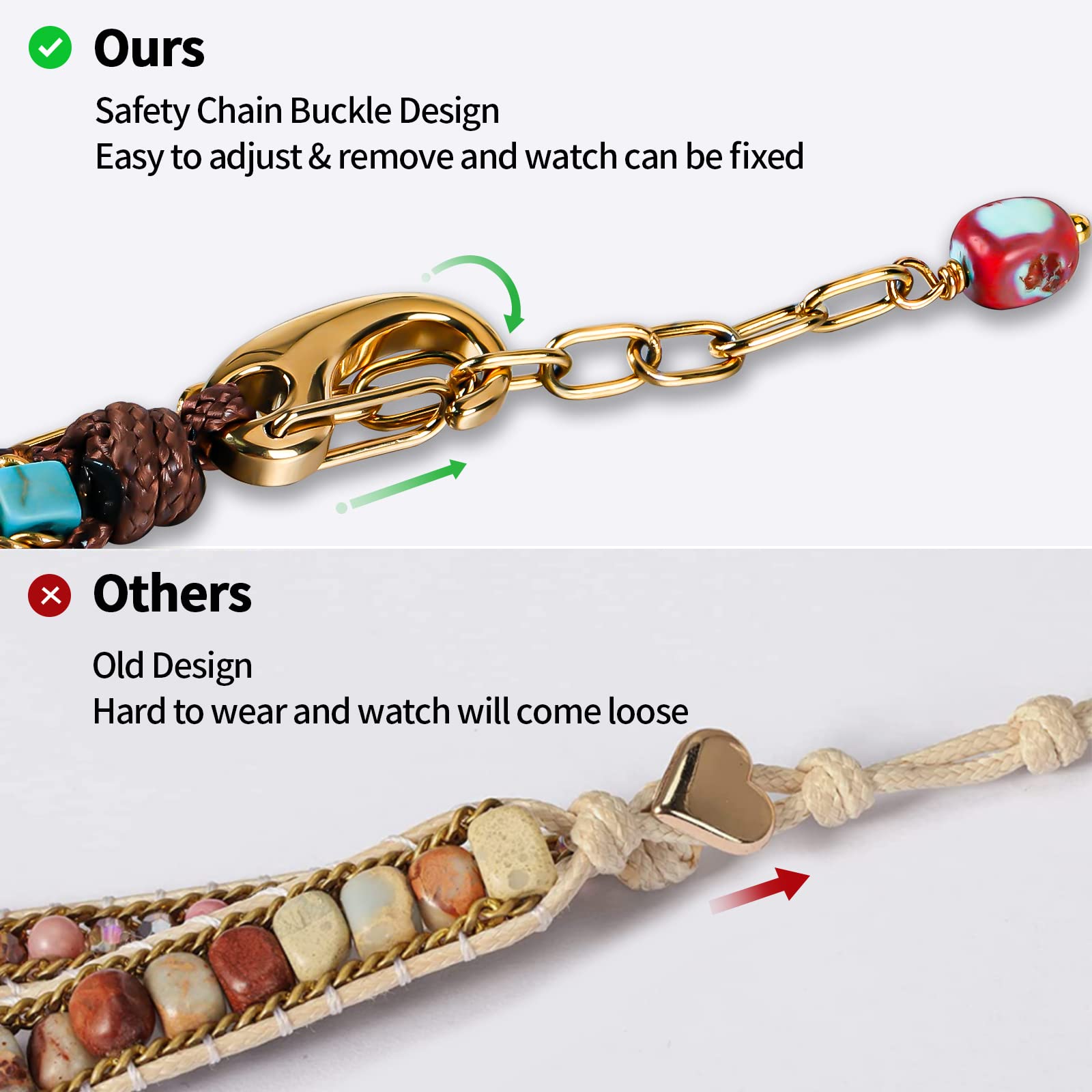 Youthrun Handmade Boho Watch Band Compatible with Apple Watch 49MM 45MM 44MM 42MM 41MM 40MM 38MM Beaded Wrap Bracelet for iWatch Ultra, Series SE/9/8/7/6/5/4/3/2/1, Fancy Strap for Women