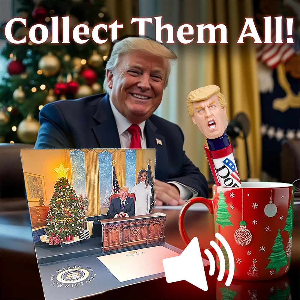 OUR FRIENDLY FOREST Talking Donald Trump Pen - Collectible Edition - Multiple Authentic Voice Recordings - Patriotic Desktop Memorabilia, Republican Present for Fathers