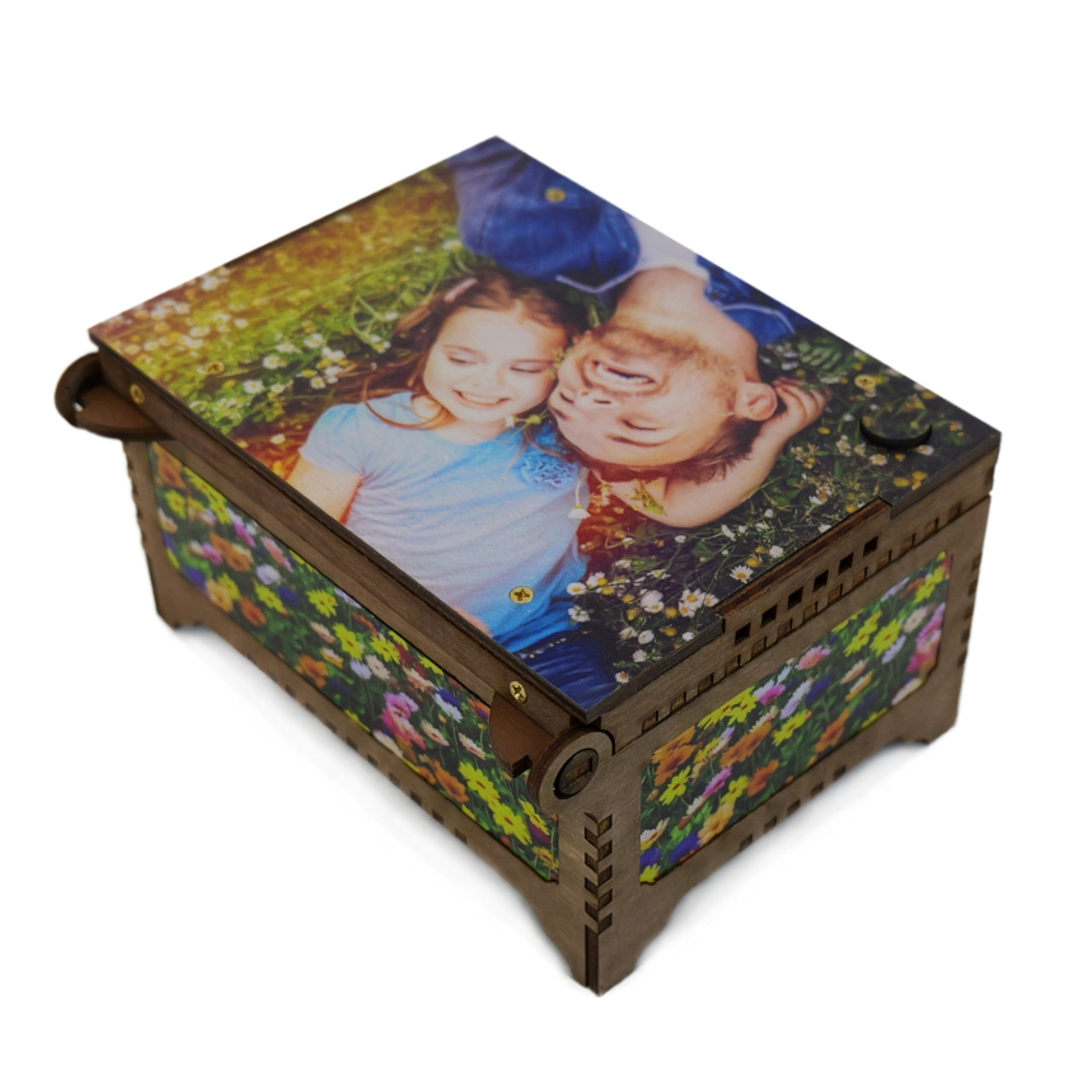 Personalized Photo Top Music Box, Plays Any Custom Song, Printed Image Gift