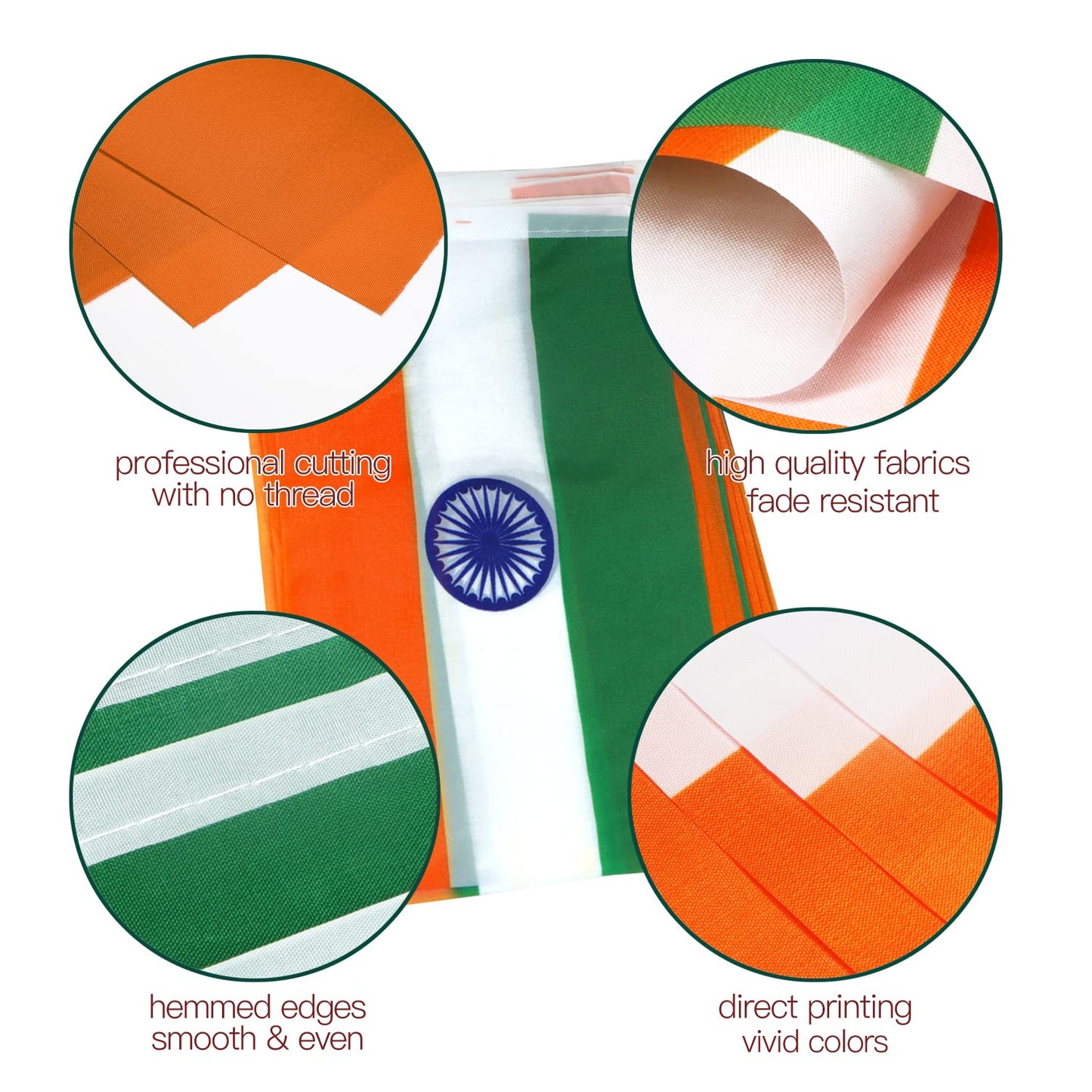 Anley India String Flag Pennant Flags, Patriotic Events 15th of August Indian Independence Day Decoration Sports Bars - 33 Feet 38 Flags