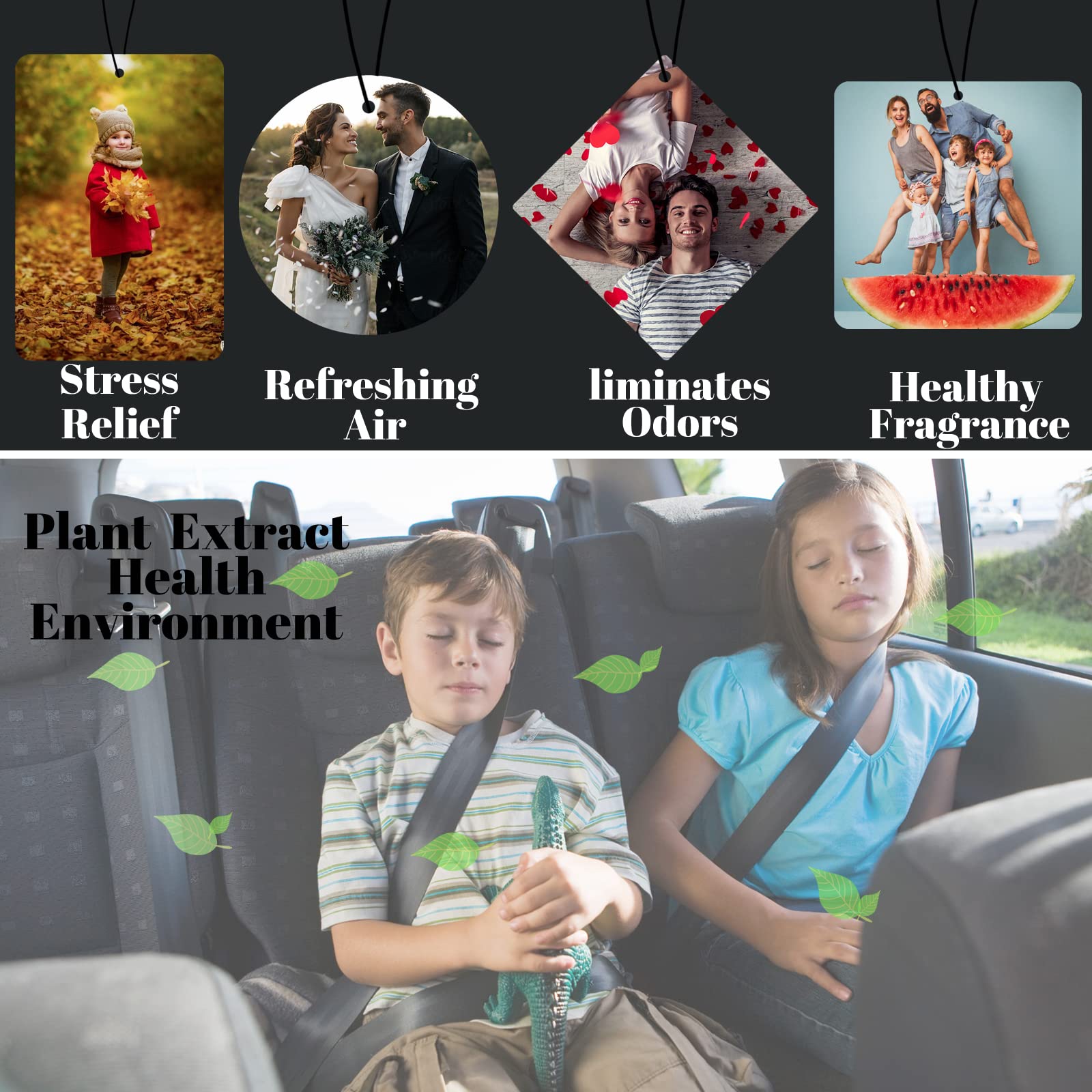 Personalized Car Air Freshener with Photo - Double-sided Print Custom Air Freshener for Family, Gifts