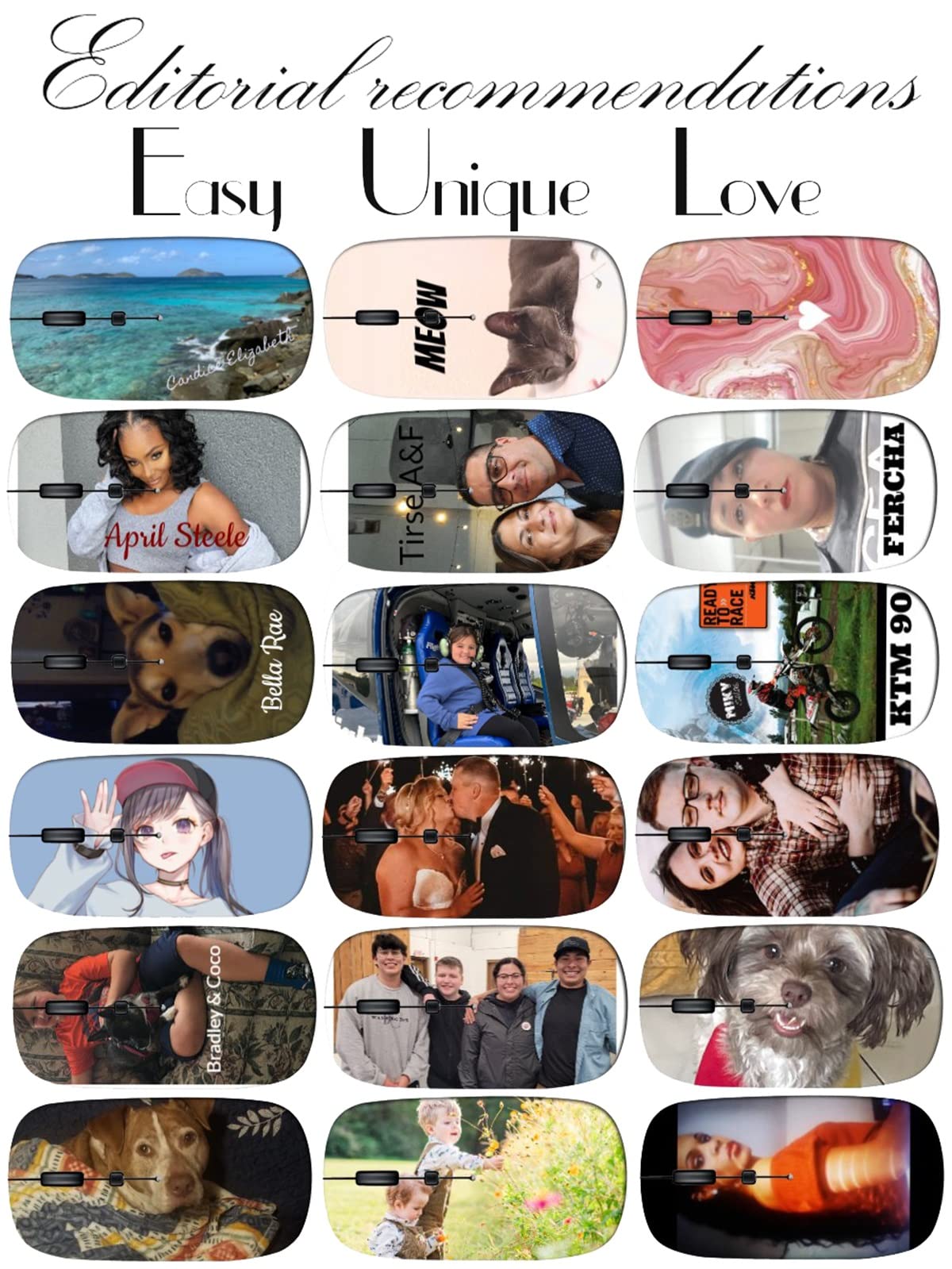 maizi Custom Wireless Mouse Personalized Wireless Mouse for Laptop, Design Your Own Computer Mouse Wireless 2.4G USB Receiver, Design with Photo, Image, or Logo on Mouse Wireless