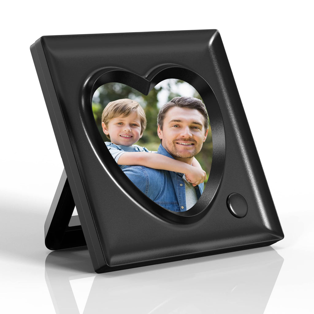 KWANWA Picture Frame Personalized Voice 20S Recordable, 3.9x3.9 Love Heart Shape Gifts for Graduation, Christmas, Birthday, Wedding, Photo Frame for Tabletop Desk Bookshelf Office Home
