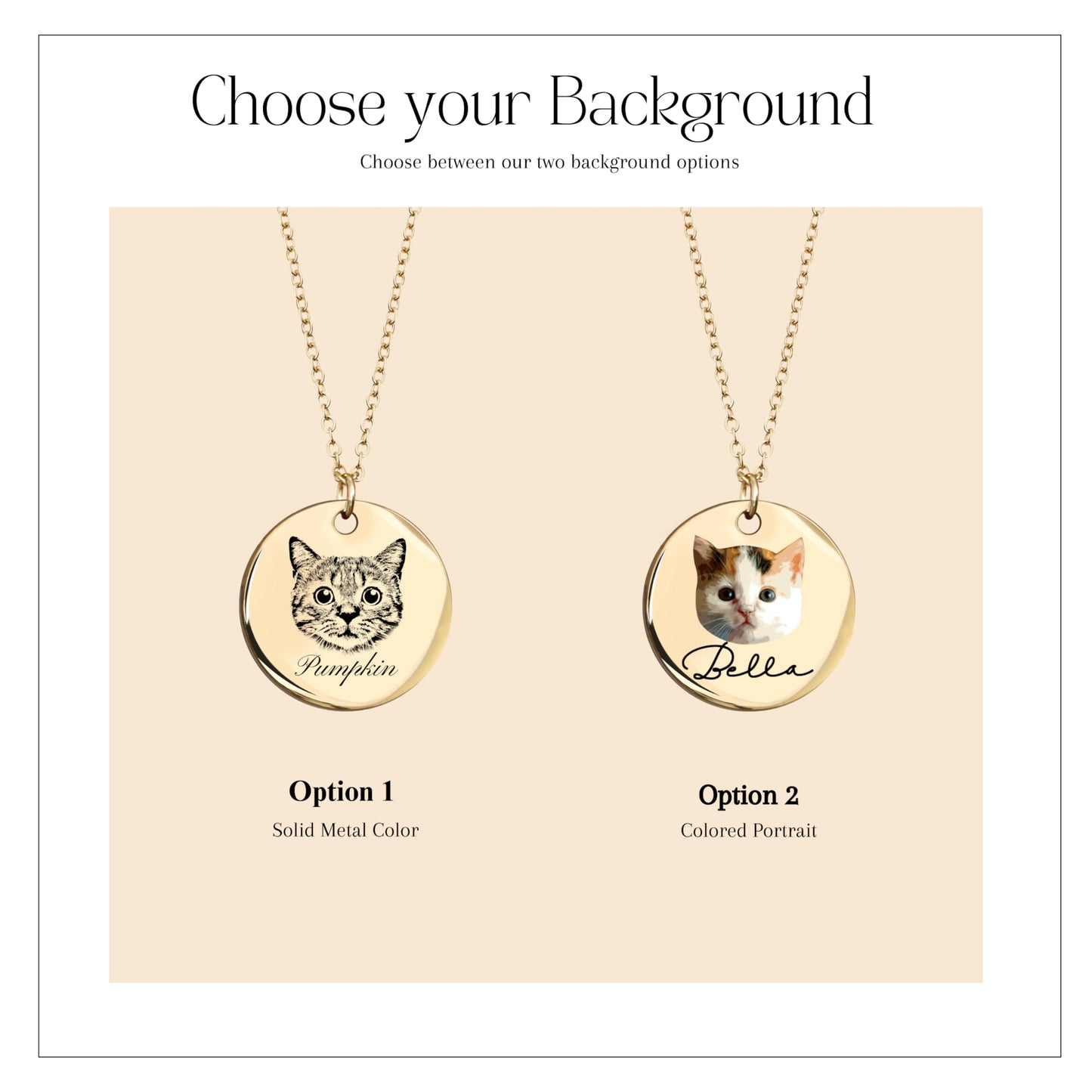 MignonandMignon Personalized Pet Gifts Custom Pet Jewelry Dog Necklace Cat Gift Custom Portrait Unique Gift LCN-AP (Silver)