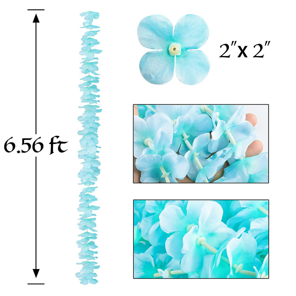 GPARK 10 Pack 6.5 Feet / 78 inch Wisteria Artificial Fake Hanging Flowers Silk Vine Ratta Plants Leaf Garland for Home Wedding Party Garden Outdoor Greenery Wall Decoration Blue