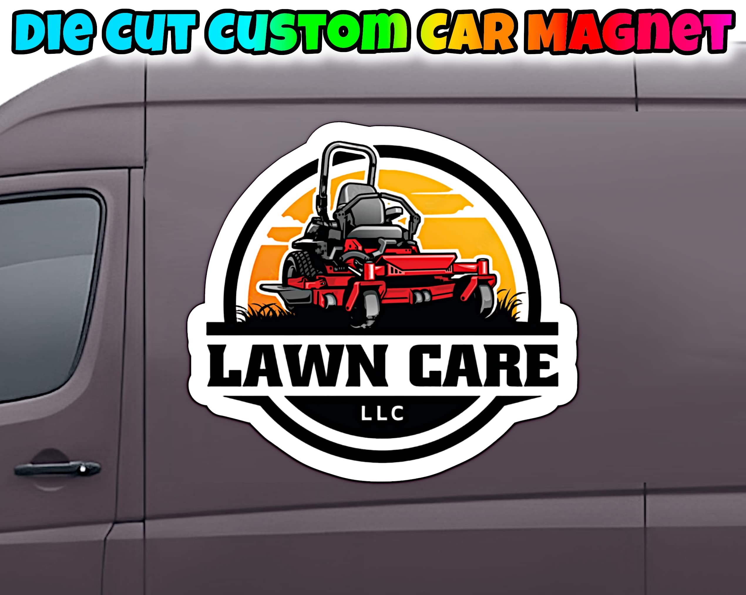 Die Cut Custom Car Magnet Sign | Personalized Logo for Your Car Van Truck | Advertise Your Business Vehicle Magnetic | Professionally Printed | Crafted in USA | Choose Your Text Logo