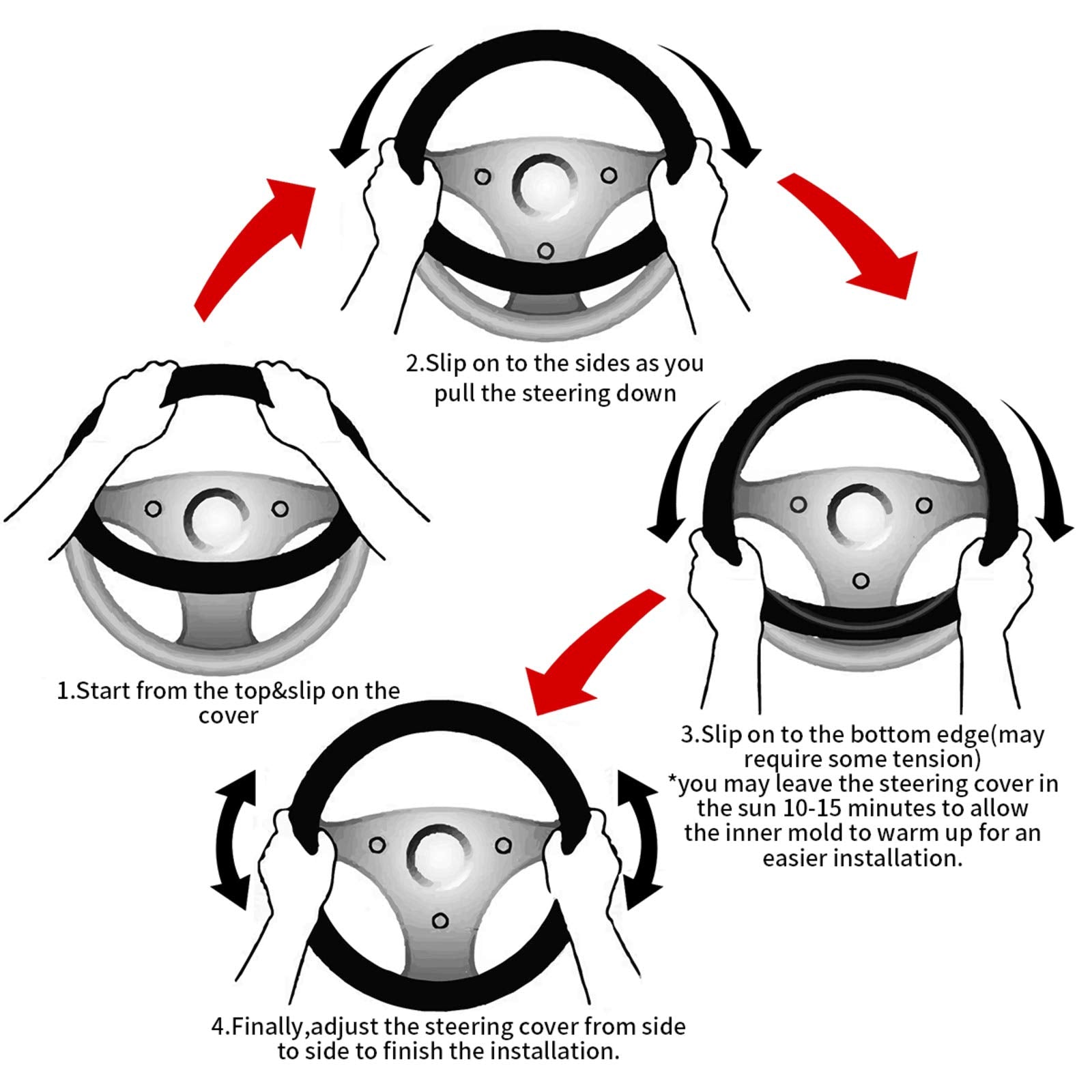 Pautious Custom Car Steering Wheel Covers, Personalized Universal Car Wheel Cover, Add Your Image Text Anti-Slip Car Accessories for Most Vehicle Sedan, Truck, SUV, Elastic, One Size