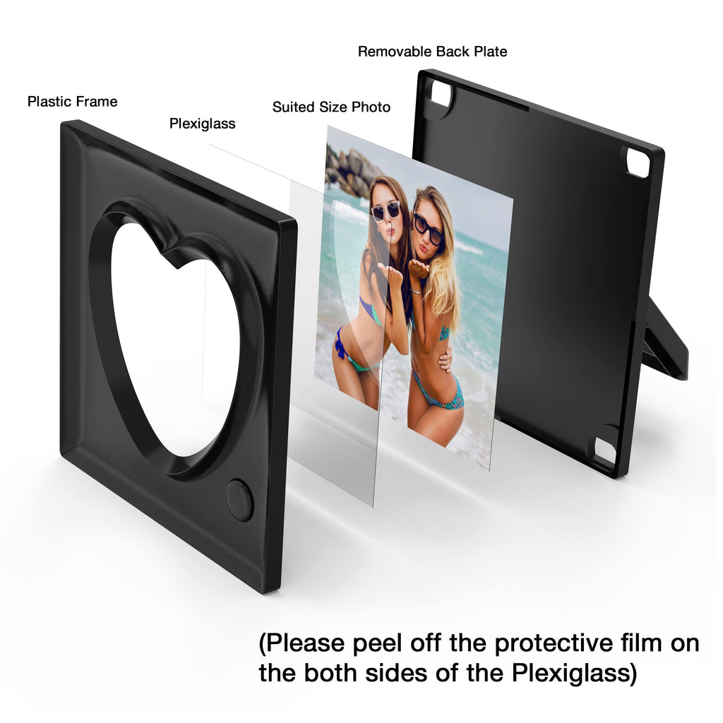 KWANWA Picture Frame Personalized Voice 20S Recordable, 3.9x3.9 Love Heart Shape Gifts for Graduation, Christmas, Birthday, Wedding, Photo Frame for Tabletop Desk Bookshelf Office Home