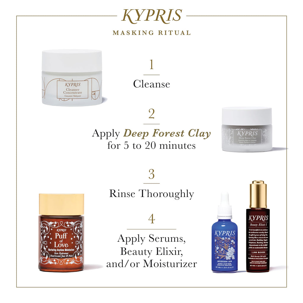 KYPRIS, Deep Forest Clay Clarifying Exfoliation Mask, Physical & Acid Exfoliation, Clarifying Clay & Soothing Botanicals (1.55 fl oz / 46 ml)