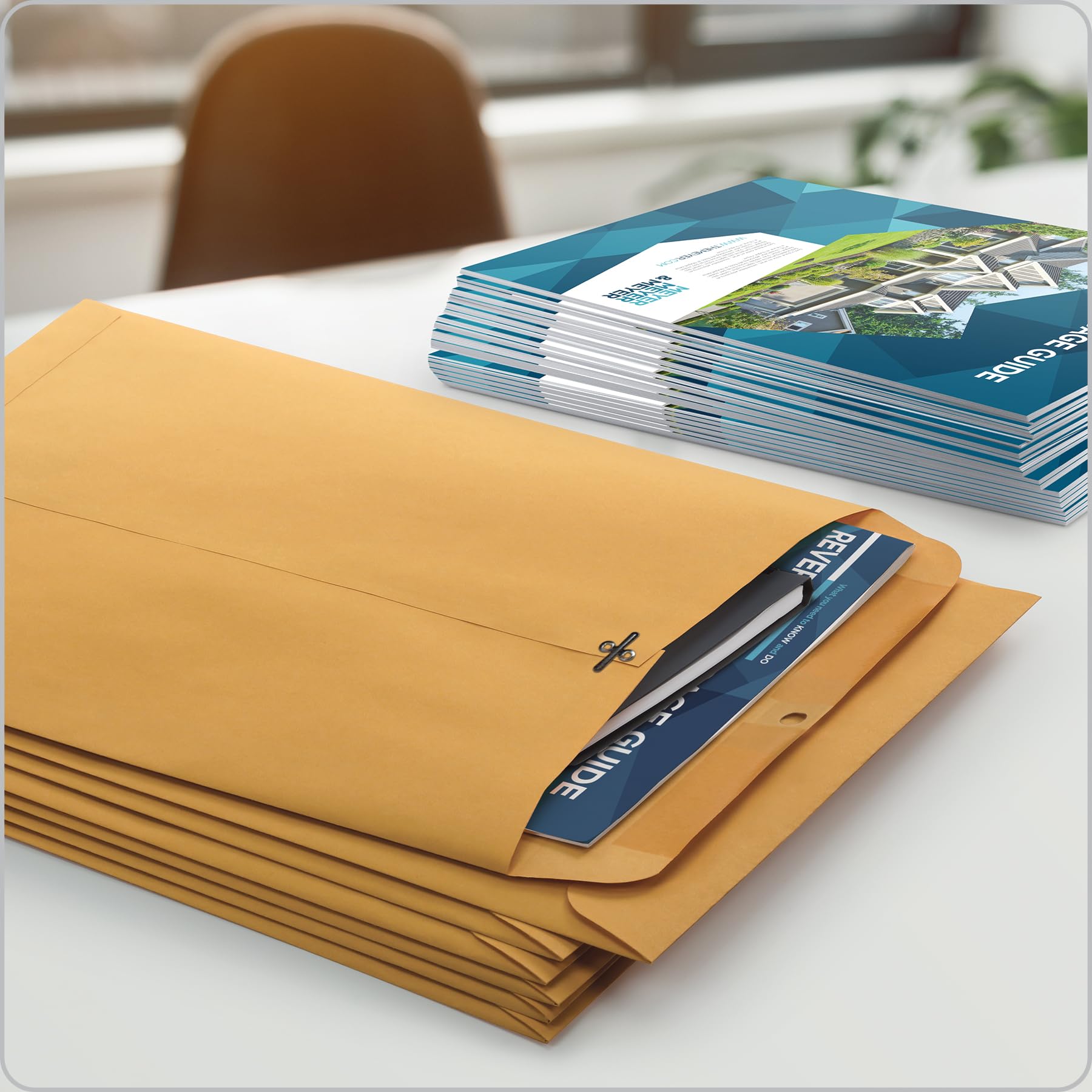 Quality Park 9 x 12 Clasp Envelopes with Deeply Gummed Flaps, Great for Filing, Storing or Mailing Documents, 28 lb Brown Kraft, 100 per Box (QUA37890)