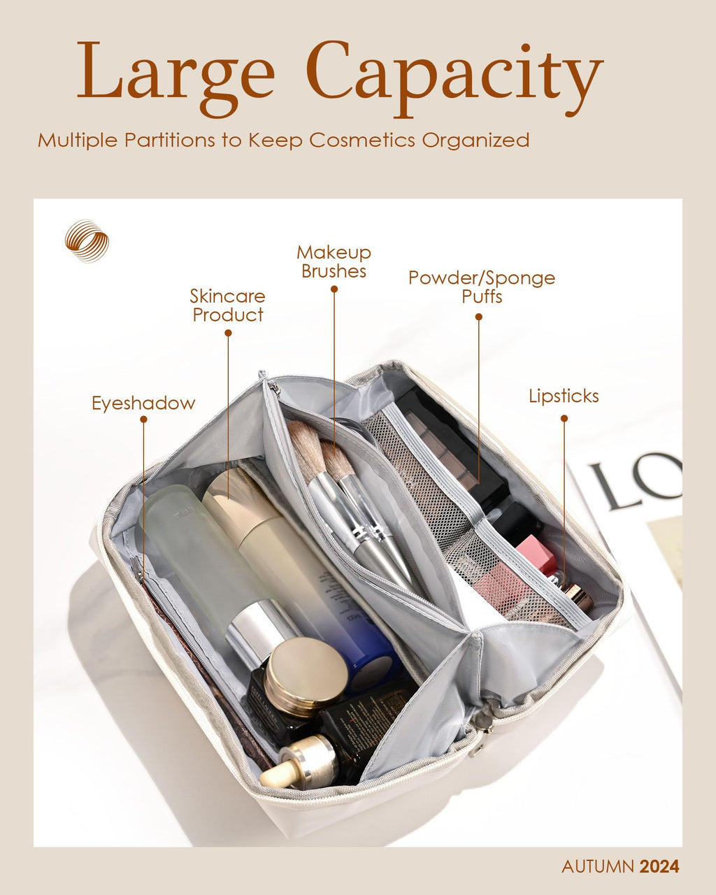 VFMBL Sister Gifts from Sister, Personalized Makeup Bag, Letter Pouch, Open Flat Large Capacity Bag, Sister Birthday Gifts Ideas, Sister Gifts, Sister In Law Gifts, Sister Gifts Bag