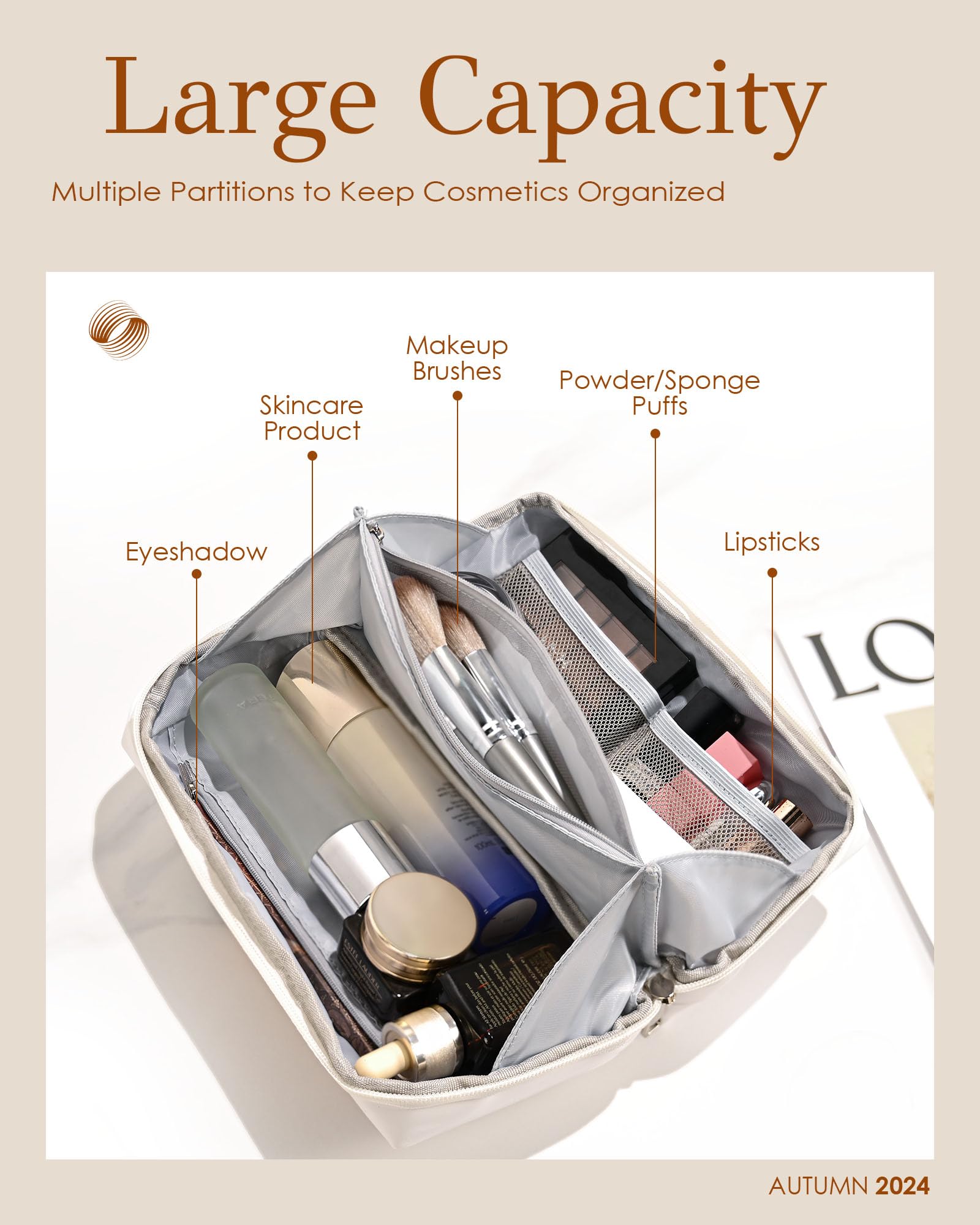 VFMBL Sister Gifts from Sister, Personalized Makeup Bag, Letter Pouch, Open Flat Large Capacity Bag, Sister Birthday Gifts Ideas, Sister Gifts, Sister In Law Gifts, Sister Gifts Bag