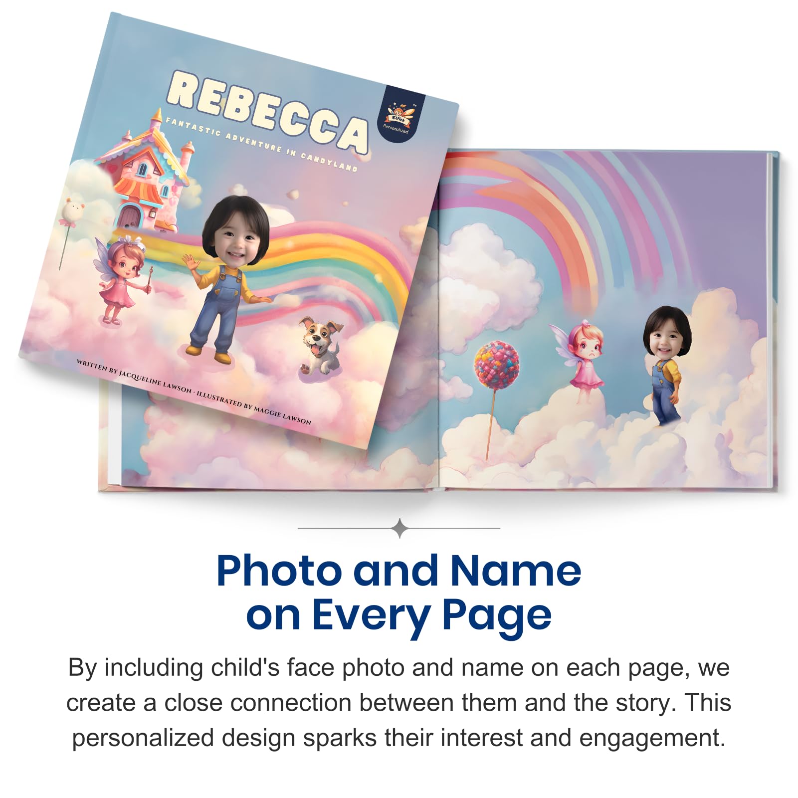 Personalized Children Story Book - Fantastic Candyland - Customized Name & Photo - Baby Gifts - Kids Engaging Adventure - Elfink (Soft Cover)