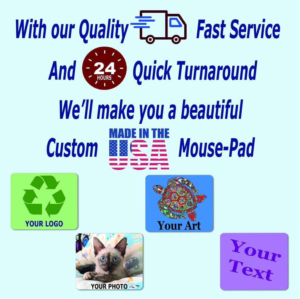 Personalized Mouse Pad - Add Pictures, Text, Logo or Art Design and Make Your Own Customized Mousepad. Each Custom Mouse Mat Comes in a Colorful Gift Bag. Personalized Your Gaming Mousepad