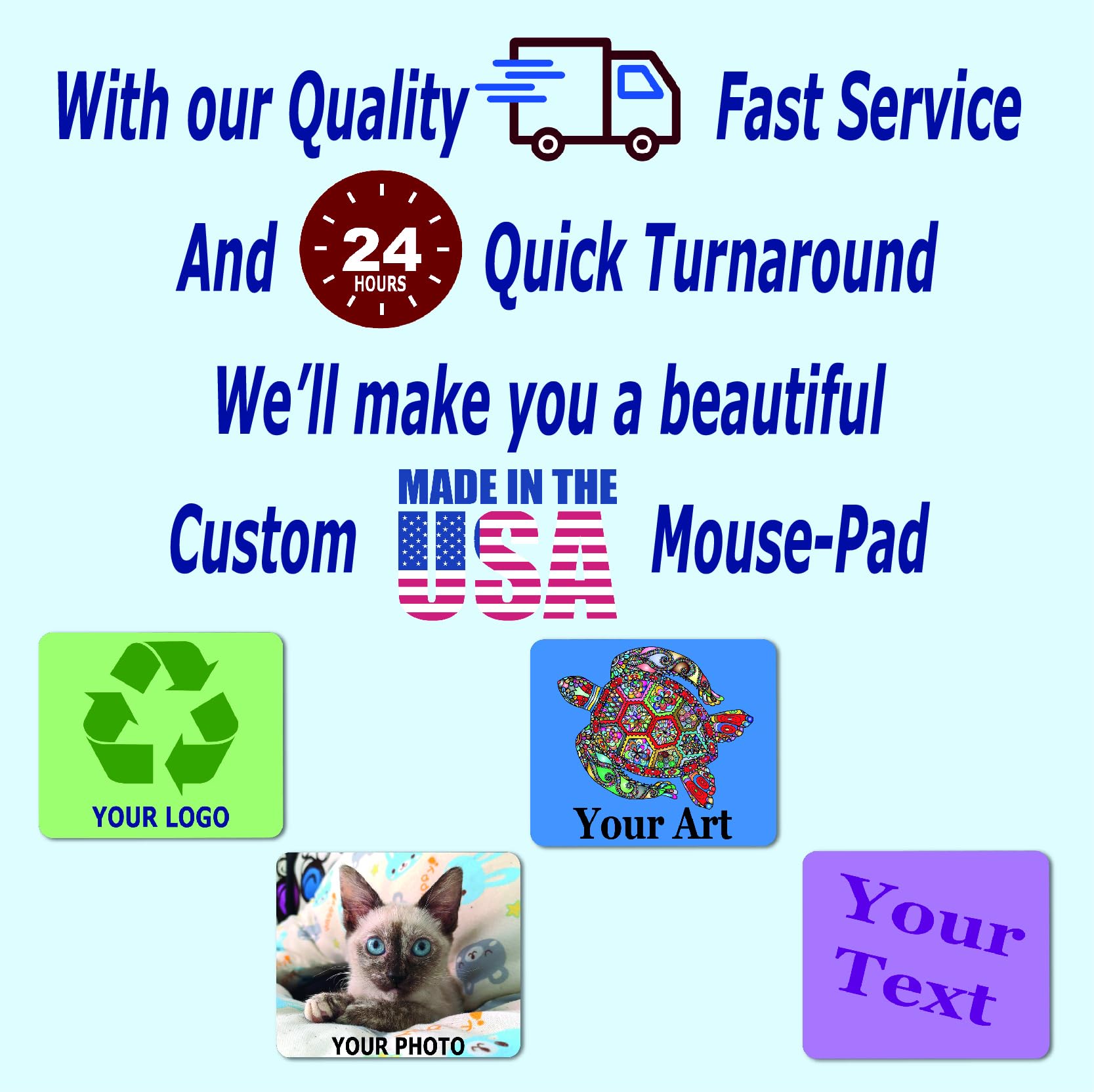 Personalized Mouse Pad - Add Pictures, Text, Logo or Art Design and Make Your Own Customized Mousepad. Each Custom Mouse Mat Comes in a Colorful Gift Bag. Personalized Your Gaming Mousepad