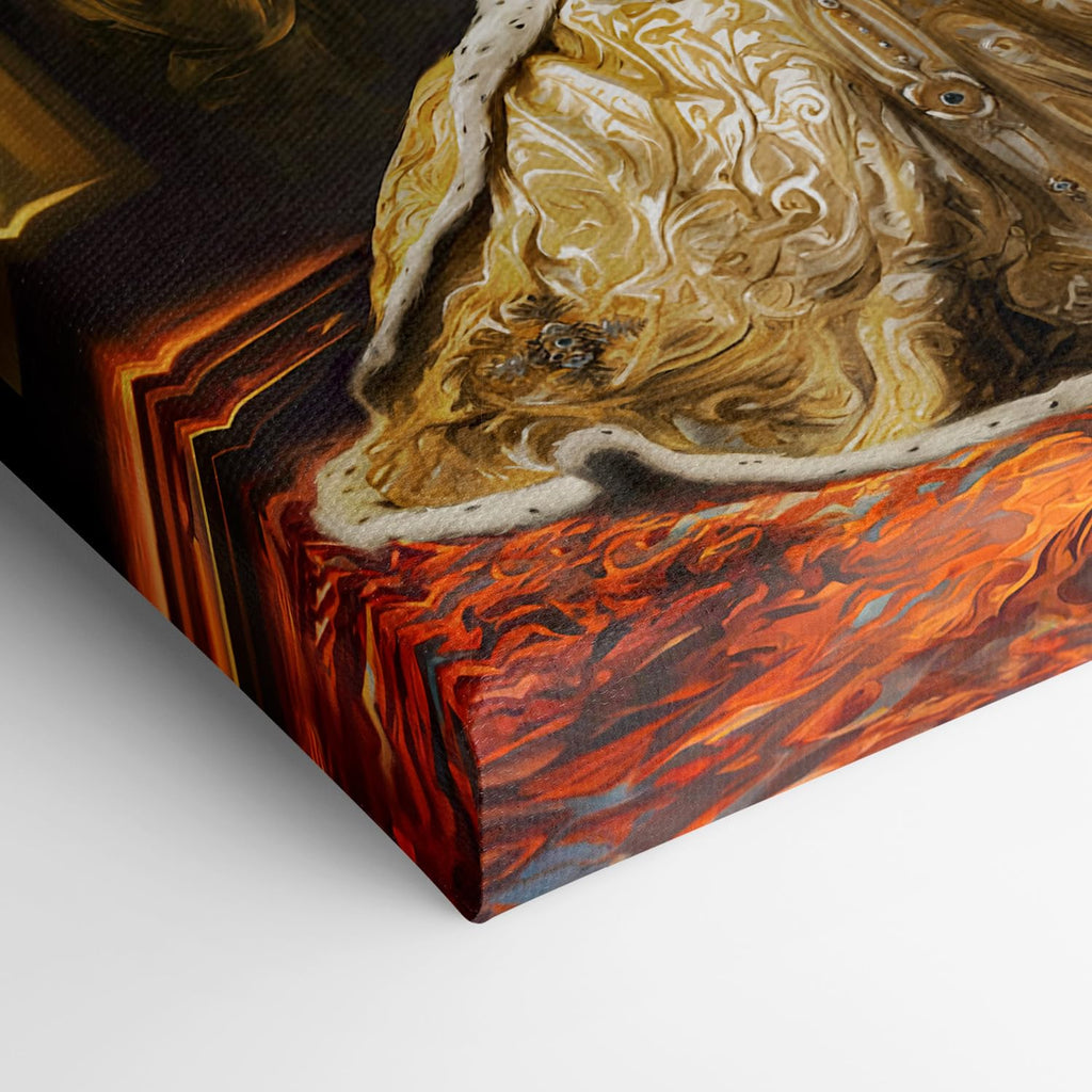 Turn Me Royal Custom Couple Portrait from Your Photo, Canvas Wall Art as Personalized Gift for Couple, Turn them into Royalty (The Golden Royals, 16" x 12")