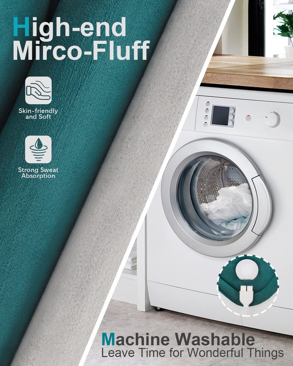 Heating Pad for Neck and Shoulder Pain Relief, Valentines Day Gifts for Her Women Mom Men Him, Weighted Heating Pad for Back 6 Heat Settings Auto Shut Off, Anniversary Birthday Gifts, 17x23inch, Blue